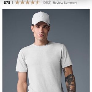 Men’s Alo Conquer Reform Crewneck Short Sleeve Athletic Gray Medium RN#87370